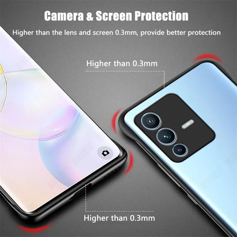 REALCASE Vivo V23 Pro 5G Back Cover Case | Stylish Frameless Matte Hard Skin | Soft TPU Shock Proof Bumper Back Cover for Vivo V23 Pro 5G (F-Black) - Image 4