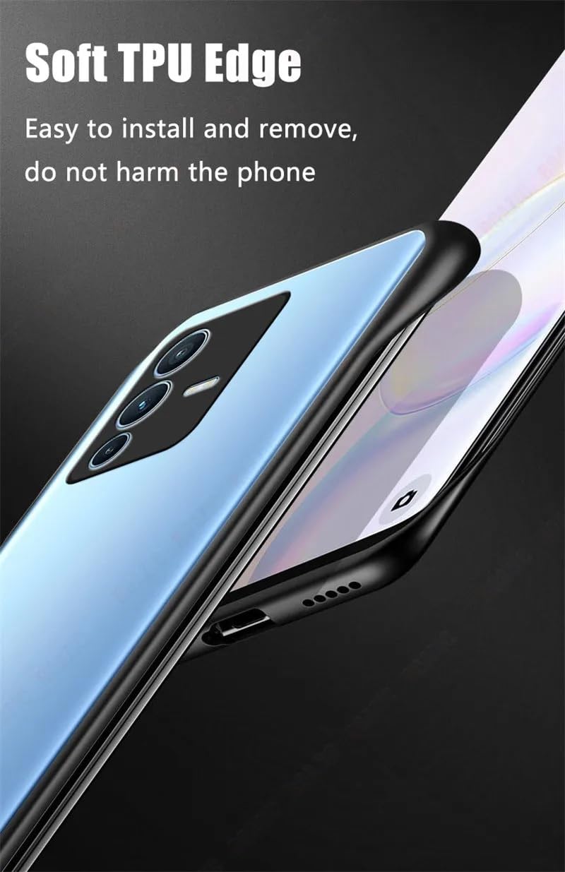 REALCASE Vivo V23 Pro 5G Back Cover Case | Stylish Frameless Matte Hard Skin | Soft TPU Shock Proof Bumper Back Cover for Vivo V23 Pro 5G (F-Black) - Image 5
