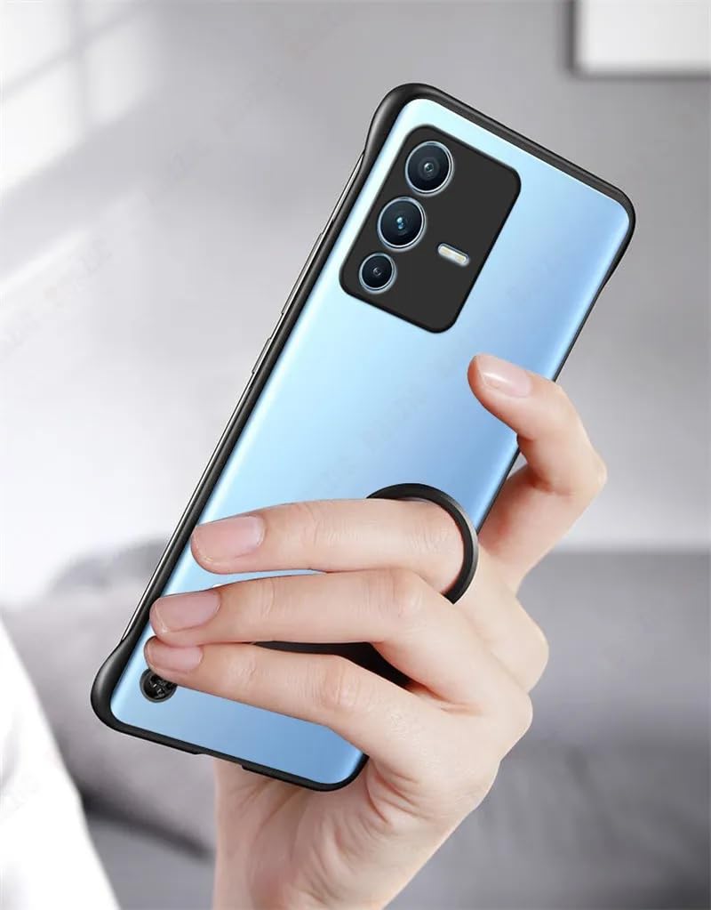 REALCASE Vivo V23 Pro 5G Back Cover Case | Stylish Frameless Matte Hard Skin | Soft TPU Shock Proof Bumper Back Cover for Vivo V23 Pro 5G (F-Black) - Image 3
