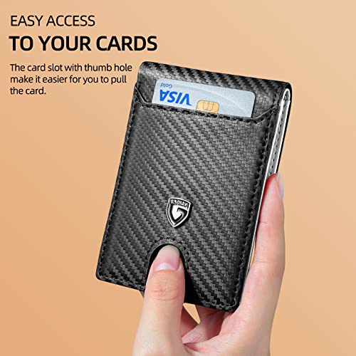 GSOIAX Slim Wallet for Men RFID Blocking Bifold Wallet Carbon Fiber Front Pocket Wallet with 11 Card Holder Minimalist Mens Wallet with Gift Box(Carbon Fiber and Sliver) - Image 5