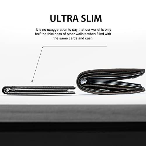 GSOIAX Slim Wallet for Men RFID Blocking Bifold Wallet Carbon Fiber Front Pocket Wallet with 11 Card Holder Minimalist Mens Wallet with Gift Box(Carbon Fiber and Sliver) - Image 2
