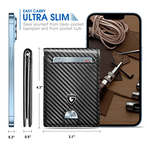 GSOIAX Slim Wallet for Men RFID Blocking Bifold Wallet Carbon Fiber Front Pocket Wallet with 11 Card Holder Minimalist Mens Wallet with Gift Box(Carbon Fiber and Sliver) - Image 3