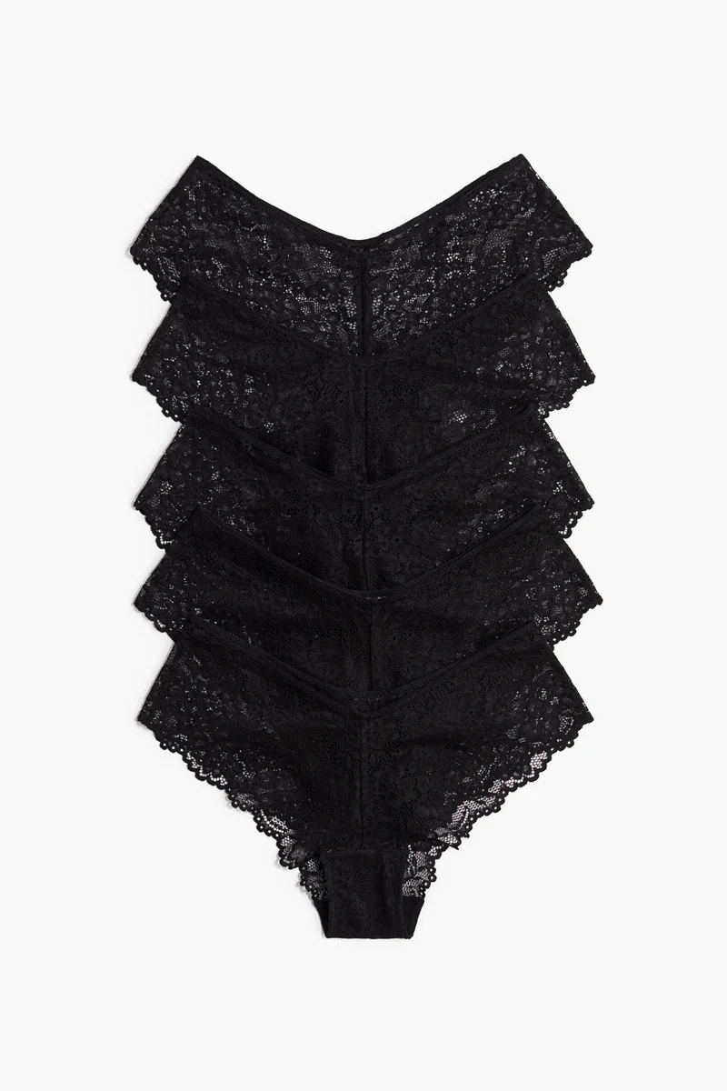 اتش اند ام سروال مزين بالدانتيل - عبوة من 5 قطع