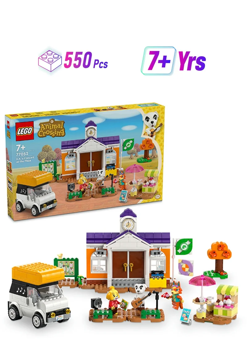 ليغو Animal Crossing K.K.’s Concert at the Plaza Building Toy for 7 Plus Year Old Girls and boys, with Café Playset, Figures and Vehicle from the Video Games, Pretend Play Gift for Kids 77052 LEGO