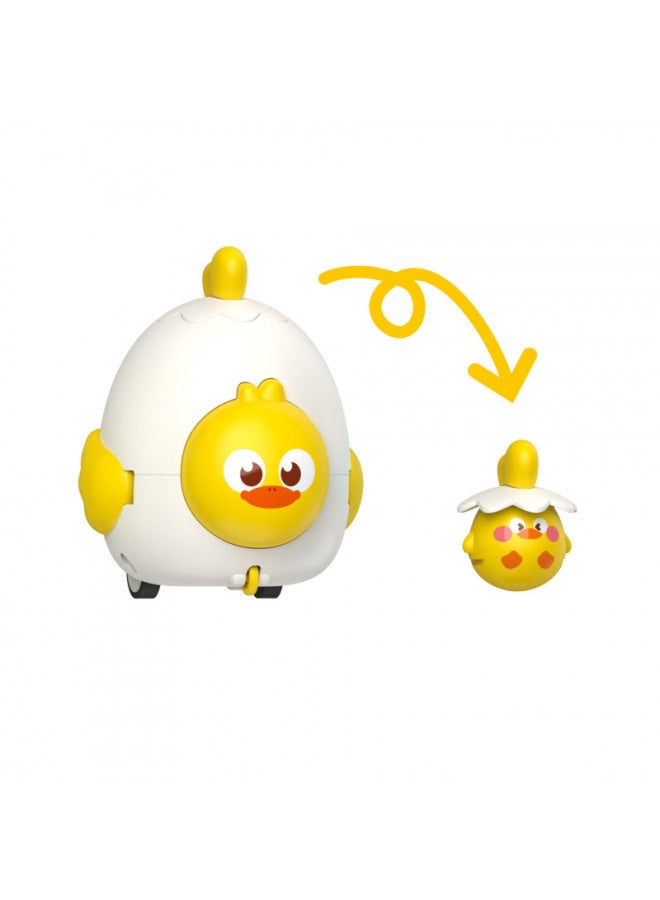 Collision Pet Eggs Eject Tumbler Cartoon Chicks Pair Touch Puller Baby Toy Small Gift-Color:Yellow Duck  - Image 1
