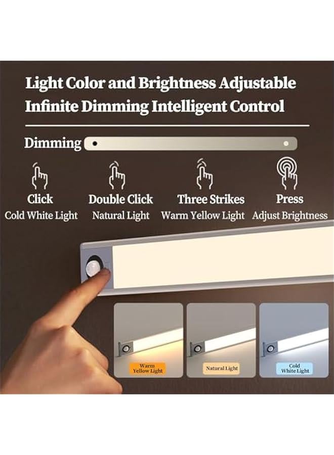 Motion Sensor Closet Lights, Wireless Under Cabinet Lights with Magnetic Install for Wardrobe, USB Rechargeable Night Lights with Dimmable, LED Closet Lights for Kitchen, Cupboard - Image 2
