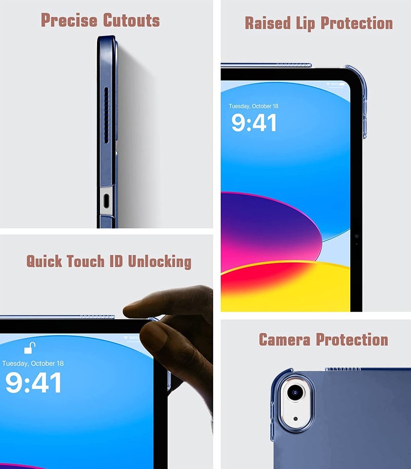 Robustrion Cover for iPad 11th (A16) / 10th Generation Cover Case (2022/2025), Trifold Flip Case Cover for iPad 11th Generation 11 inch / 10th Gen 10.9 inch [Auto Sleep Wake Suppport] - Navy - Image 5
