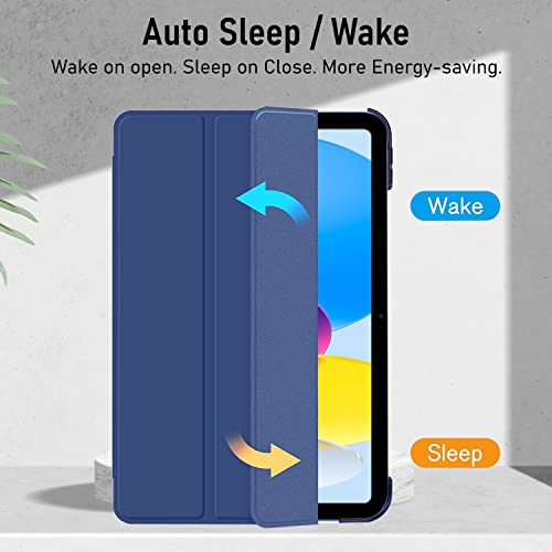 Robustrion Cover for iPad 11th (A16) / 10th Generation Cover Case (2022/2025), Trifold Flip Case Cover for iPad 11th Generation 11 inch / 10th Gen 10.9 inch [Auto Sleep Wake Suppport] - Navy - Image 3