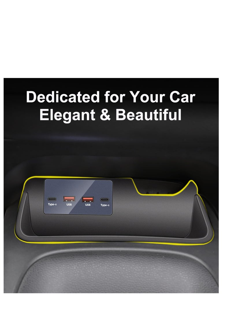 Excefore Dual USB ＆ Typc C Port Fast Charger Compatible with 2019-2022 Toyota Corolla, Fast Car Charger, 4-Ports Car Charger Adapter, 45W Fast Charging Center Console Dedicate to Your Car - Image 2