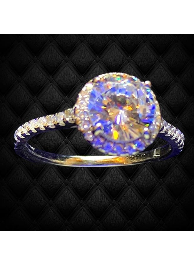 A women's ring made of 925 Swiss silver, plated with white gold, and set with sparkling genuine cubic zirconia. A model of international beauty, nicknamed "The Charmer." - Image 1