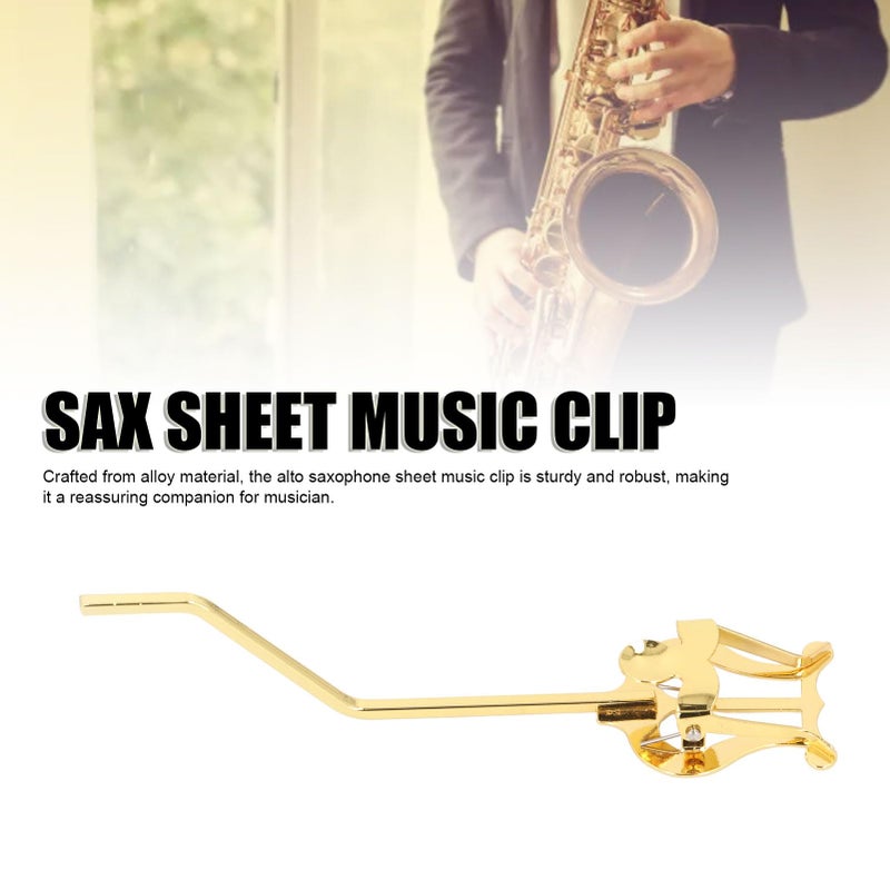 Gold Stable Grip Alloy Saxophone Sheet Music Clip For Alto Tenor Practice - Image 4