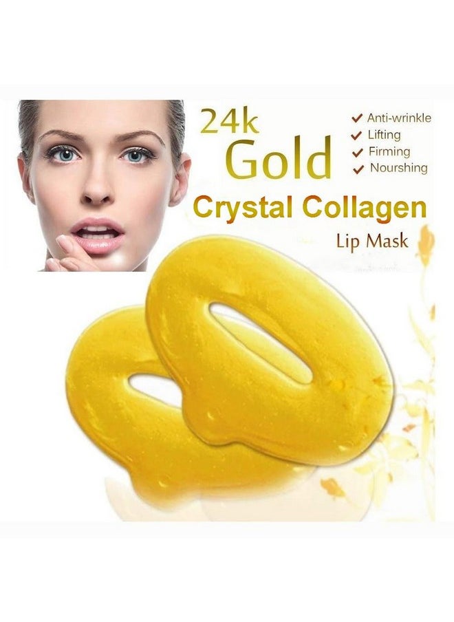 KlsyChry 24K Gold Crystal Lip And Eye Mask Klsychry 5 Pairs Eye Mask And 5 Pcs Lip Mask For Moisturizing Anti Wrinkle Anti Aging Hydrating Lips And Eyes  - Image 5