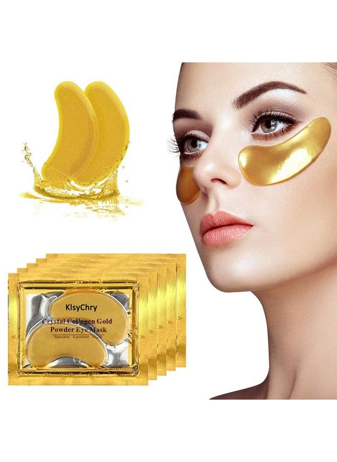 KlsyChry 24K Gold Crystal Lip And Eye Mask Klsychry 5 Pairs Eye Mask And 5 Pcs Lip Mask For Moisturizing Anti Wrinkle Anti Aging Hydrating Lips And Eyes  - Image 3