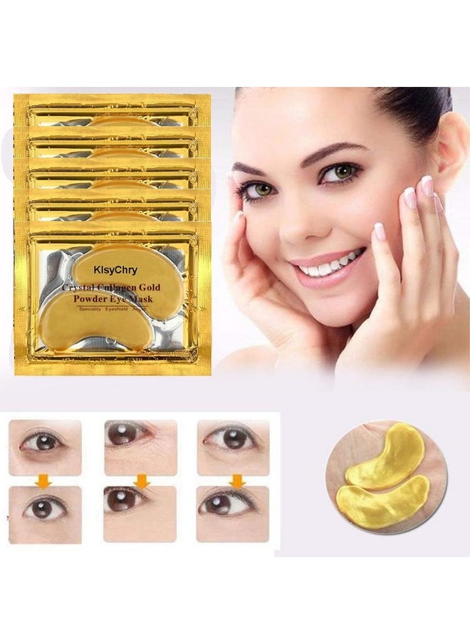 KlsyChry 24K Gold Crystal Lip And Eye Mask Klsychry 5 Pairs Eye Mask And 5 Pcs Lip Mask For Moisturizing Anti Wrinkle Anti Aging Hydrating Lips And Eyes  - Image 4