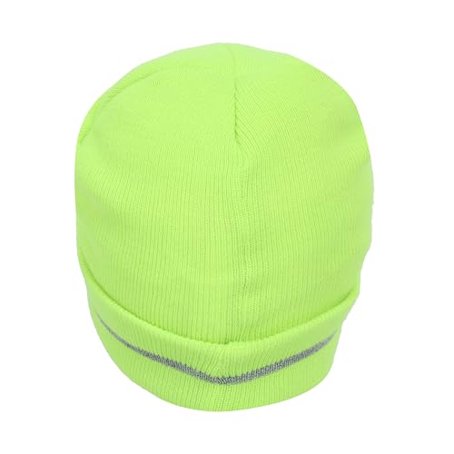 FabSeasons Unisex Skull Cap/Beanie for Winter - Faux Fur Lining for Maximum Warmth and Comfort Neon Green - Image 3