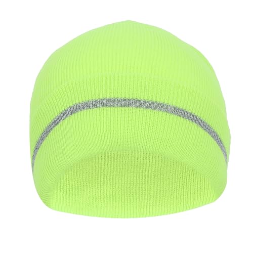 FabSeasons Unisex Skull Cap/Beanie for Winter - Faux Fur Lining for Maximum Warmth and Comfort Neon Green - Image 2