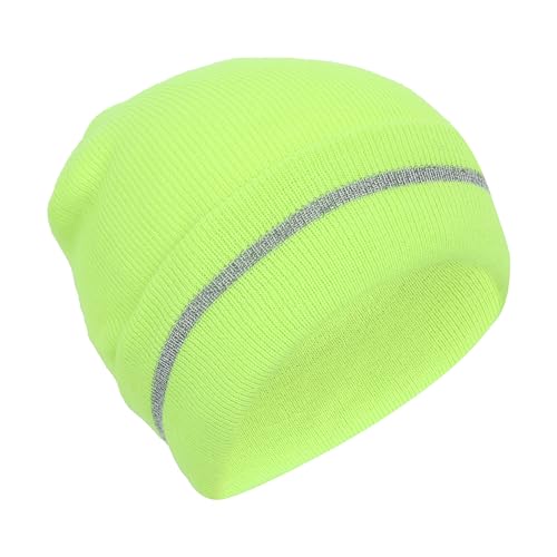 FabSeasons Unisex Skull Cap/Beanie for Winter - Faux Fur Lining for Maximum Warmth and Comfort Neon Green - Image 4