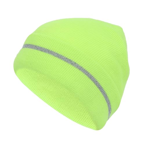 FabSeasons Unisex Skull Cap/Beanie for Winter - Faux Fur Lining for Maximum Warmth and Comfort Neon Green - Image 1