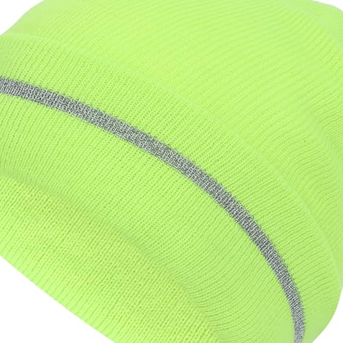 FabSeasons Unisex Skull Cap/Beanie for Winter - Faux Fur Lining for Maximum Warmth and Comfort Neon Green - Image 5