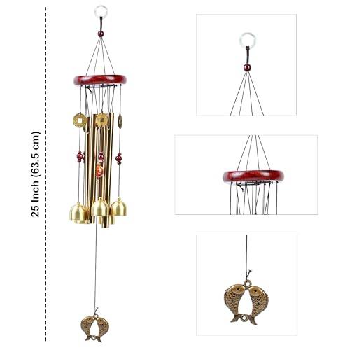 HindCraft Wind Chimes for Balcony, Garden & Home Decor – 63cm Metal Hanging Bell Windchime for Living Room, Wall Decor Items, Positive Energy, Decorative Items, Outdoor & Indoor Use - Image 2