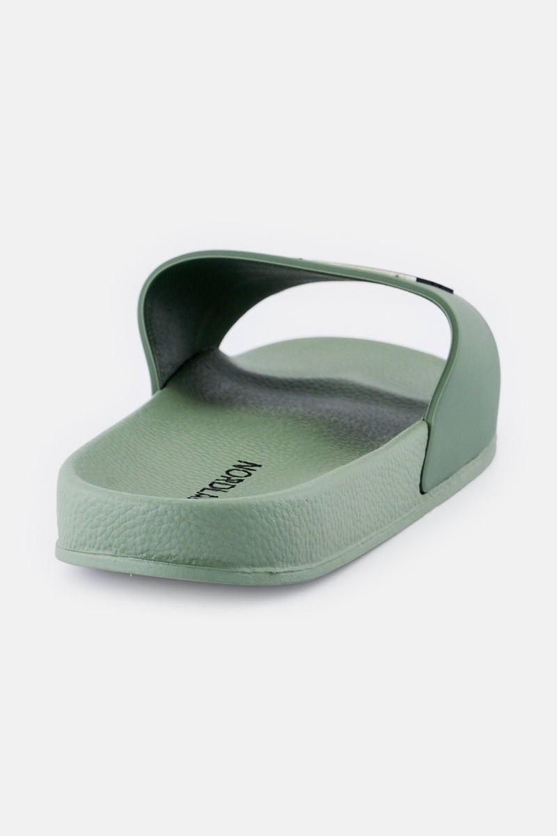 Nordland Men Brand Logo Slip On Slides, Olive  - Image 3