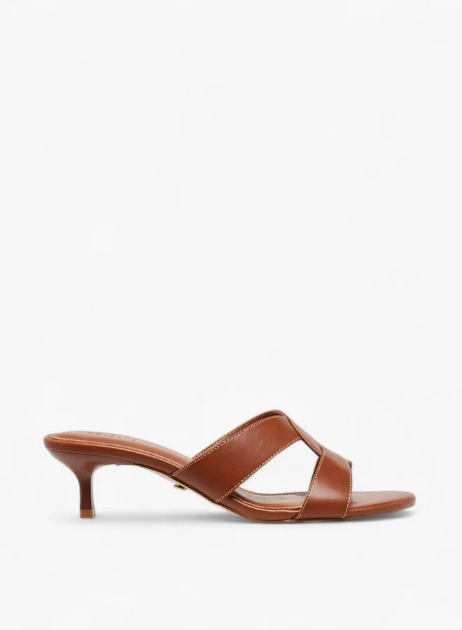 Celeste Women's Cutout Slip-On Sandals with Kitten Heels
