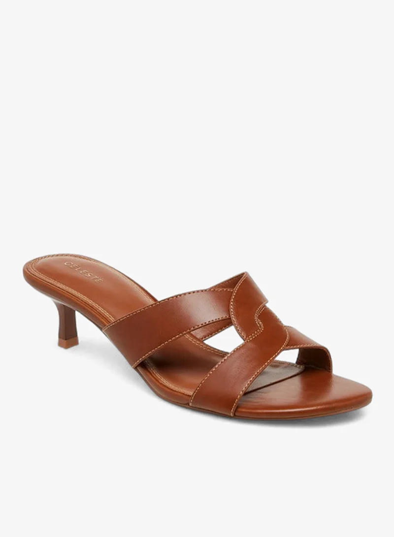 Celeste Women's Cutout Slip-On Sandals with Kitten Heels