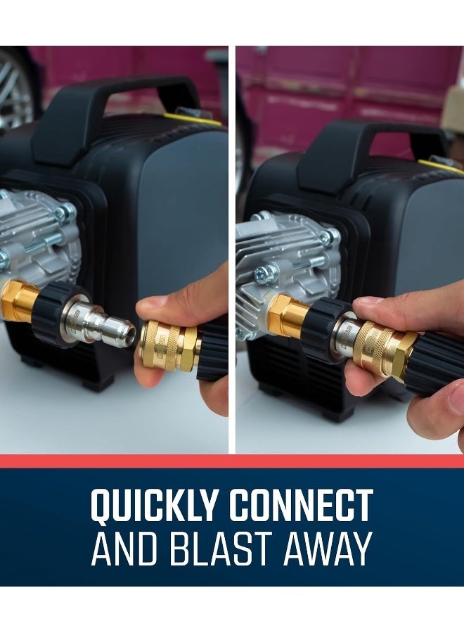 McKillans Â® Pressure Washer Quick Connect Kit, M22-14Mm To 3/8" Male Female Quick Disconnect Kit For Power Washer (Brass) - Image 3