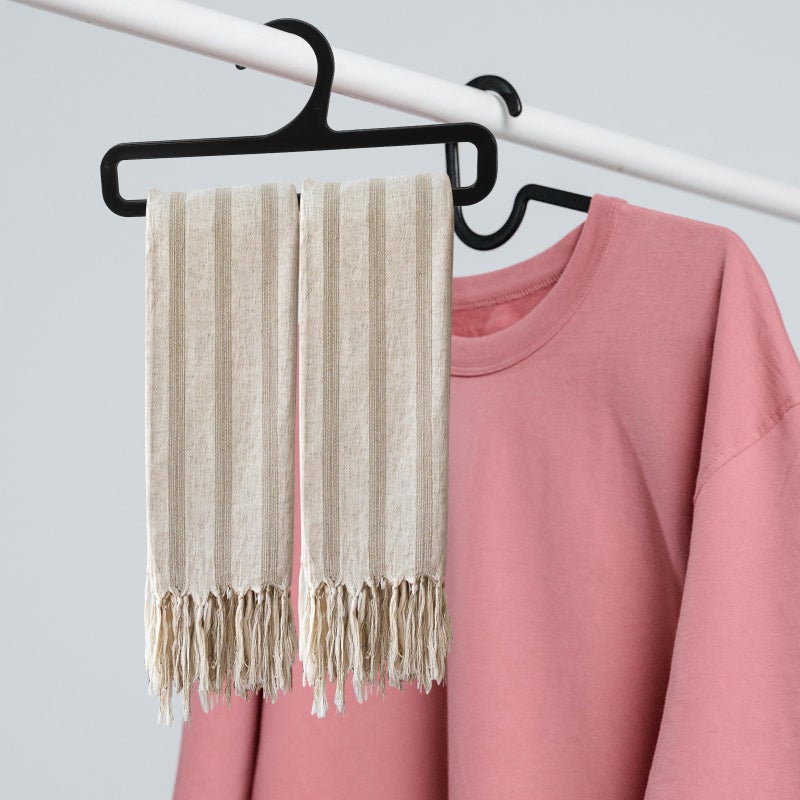 10pcs Plastic Scarf Hanger Organizer with Hooks Space Saving Closet Rack for Towels Neckties - Image 5