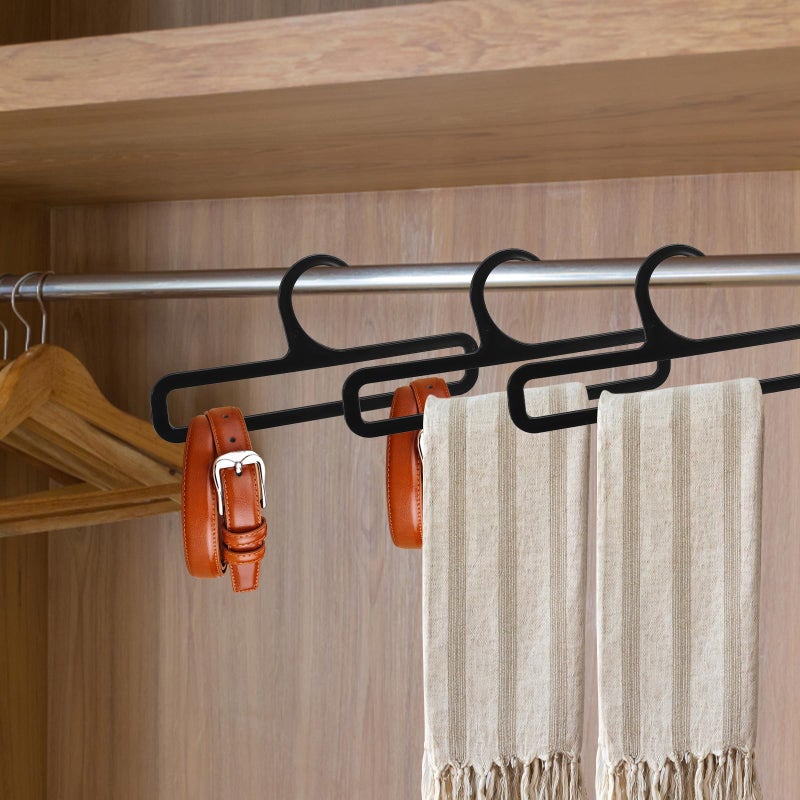 10pcs Plastic Scarf Hanger Organizer with Hooks Space Saving Closet Rack for Towels Neckties - Image 4
