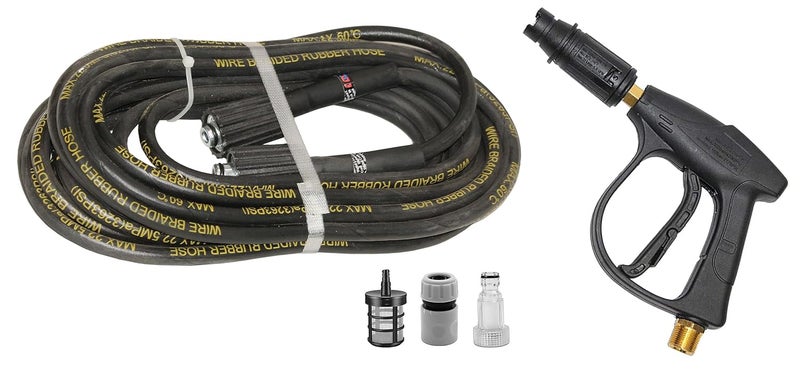 Digital Craft Hydraulic Pressure Washer Hose Pipe 3263PSI M2215 14mm High Pressure Washer Hose Spray Water Hydraulic Pressure Washer Pipe 10MTRPressure Washer Gun3Pc Filter Connector