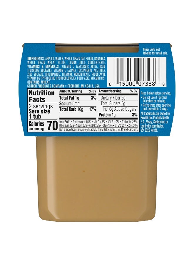 Gerber Gerber, Natural for Baby, Grain & Grow, 2nd Foods, Apple Banana Mixed Cereal, 2 Pack, 4 oz (113 g) Each - Image 2