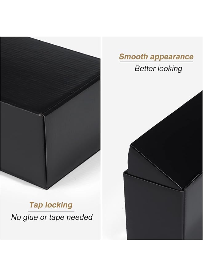 erorex 8X5.5X1.6 Black Small Shipping Boxes 20 Packs Corrugated Cardboard Mailer Boxes For Packaging Small Business Mailing Gifts Wrap Boxes With Lids - Image 5