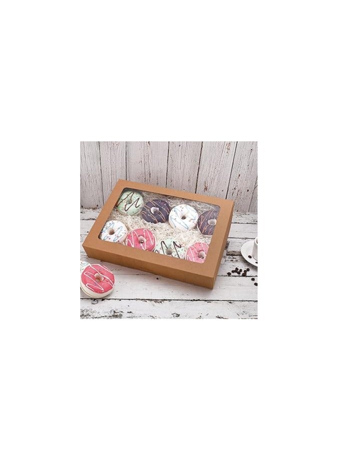 15-Pack Cookie Boxes, 14 x 10 x 2.5 Bakery Boxes with Window, Auto-Popup Treat Boxes, Donut Boxes for Cookies, Muffins and Pastries - Image 3