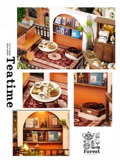 Flever Dollhouse Miniature Diy House Kit Creative Room With Furniture For Romantic Artwork Gift (Forest Teashop)  - Image 5