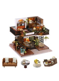 Flever Dollhouse Miniature Diy House Kit Creative Room With Furniture For Romantic Artwork Gift (Forest Teashop)  - Image 2