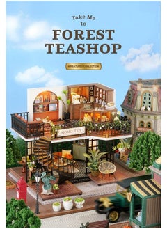 Flever Dollhouse Miniature Diy House Kit Creative Room With Furniture For Romantic Artwork Gift (Forest Teashop)  - Image 4