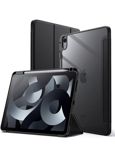 جراب حماية لجهاز آيباد 10.9 بوصة جيل (2021/2020/2019) مع حامل أقلام ، يدعم شحن قلم Apple ومعرف اللمس ، حافظة شفافة مع إيقاظ / نوم تلقائي ، أسود