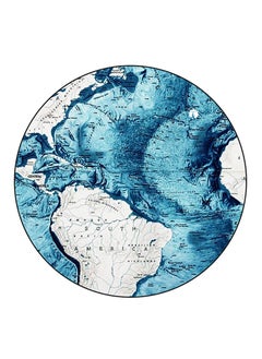 Map Printed Mouse Pad  Round  Multicolour
