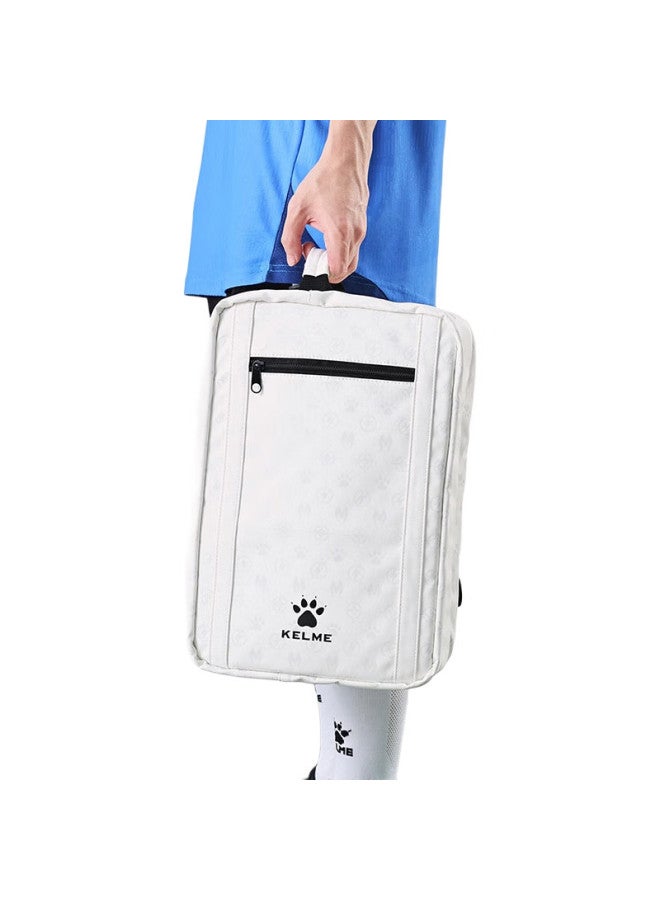 KELME حقيبة تدريب كرة القدم للطلاب بسعة كبيرة متعددة الطبقات لحفظ الأحذية الرياضية على الكتف - بيضاء - مقاس واحد - Image 1
