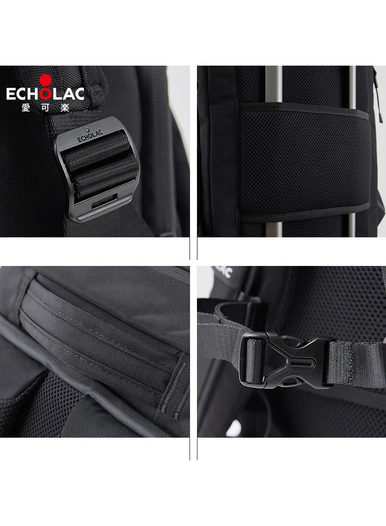 Echolac Echolac Unisex Backpack Shoulder Travel Bag Laptop Bag 1 Piece Size 15 Inch CKP2083 Black
