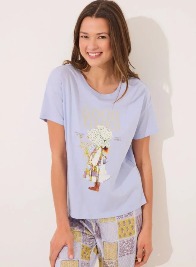 women'secret 100% cotton Capri pyjamas with "Holly Hobbie" print