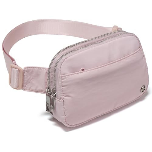 Pander حقيبة حزام باندر للنساء، 5 جيوب بسحاب، حقيبة كروس بودي فاني (وردي) - Image 1