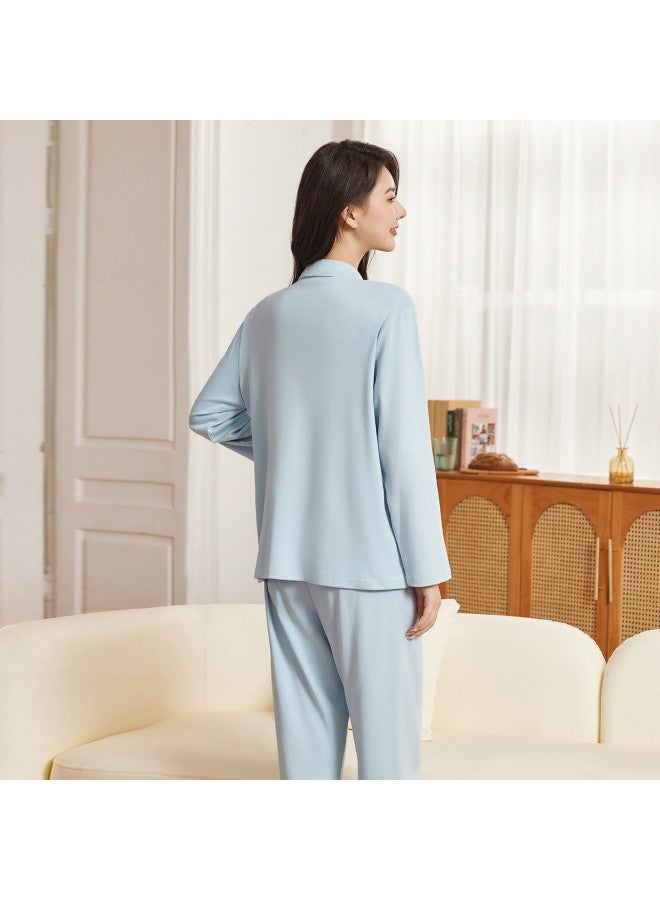 Fenton side-opening Sweat-absorbing Nursing Wear For Postpartum Recovery Home Outfit Set - Image 3