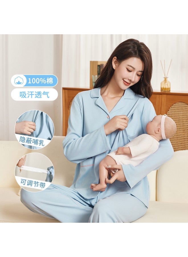 Fenton side-opening Sweat-absorbing Nursing Wear For Postpartum Recovery Home Outfit Set - Image 2