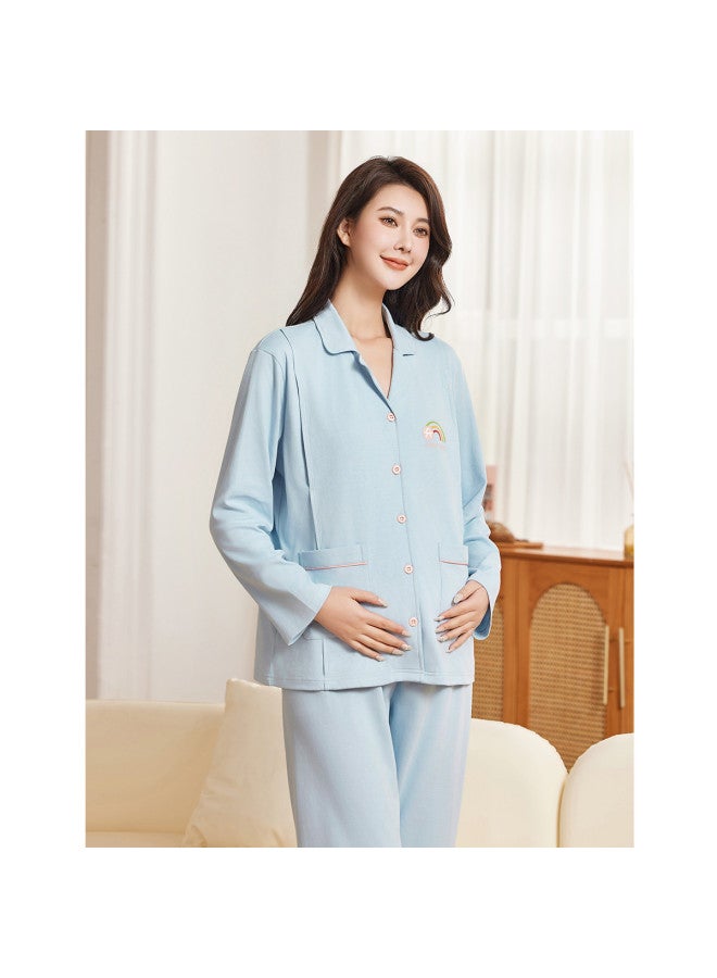 Fenton side-opening Sweat-absorbing Nursing Wear For Postpartum Recovery Home Outfit Set - Image 4