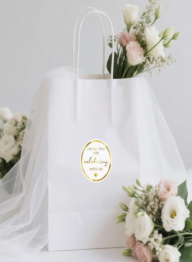 Anwyll 120Pcs Thank You Stickers - 2'' Thank You for Celebrating with Me Stickers Gold Foil Thank You Birthday Party Favors Sticker Self Adhesive Thank You Seal Label Sticker for Gift Wedding Grad - Image 4