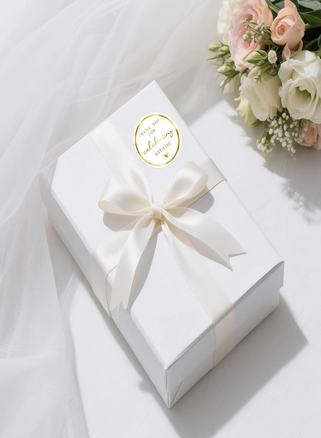 Anwyll 120Pcs Thank You Stickers - 2'' Thank You for Celebrating with Me Stickers Gold Foil Thank You Birthday Party Favors Sticker Self Adhesive Thank You Seal Label Sticker for Gift Wedding Grad - Image 5
