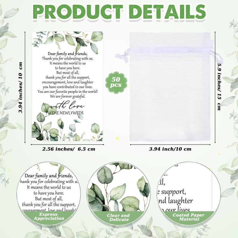 Uiifan 50 Set Wedding Favors for Guests 1.5 oz Shot Glasses with Gift Cards Bags Thank You Souvenirs for Wedding Party, Stainless Steel Cups (New Mr Mrs) - Image 3