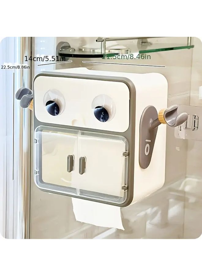 Blue No Drill Over The Toilet Paper Holder Organizer Space Saving Bathroom Storage Box - Image 3